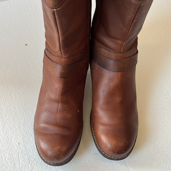 Merrell Women Oak leather Mid Calf Moto boot water resistant buckle harness 10.5 - Picture 3 of 16